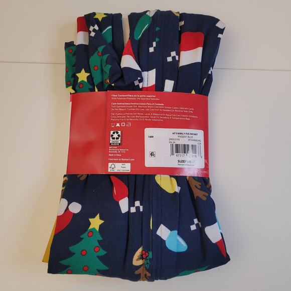 Holiday Time Baby Christmas One Piece Sleeper PJ's Size 18 months NWT - Picture 3 of 5
